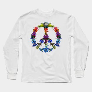 Hummingbird Peace Symbol, Save the Animals Long Sleeve T-Shirt